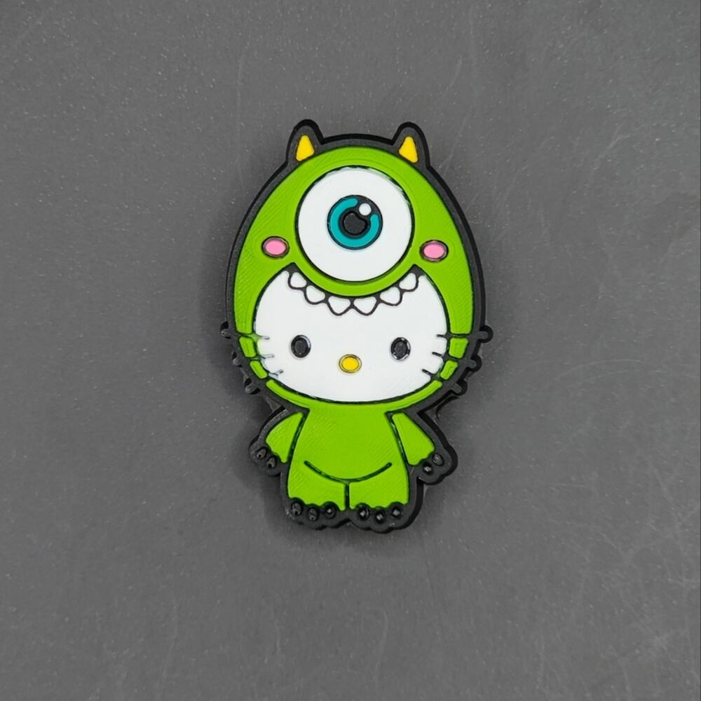 (5/$15) Hello Kitty as Mike Wazowski Croc Charm